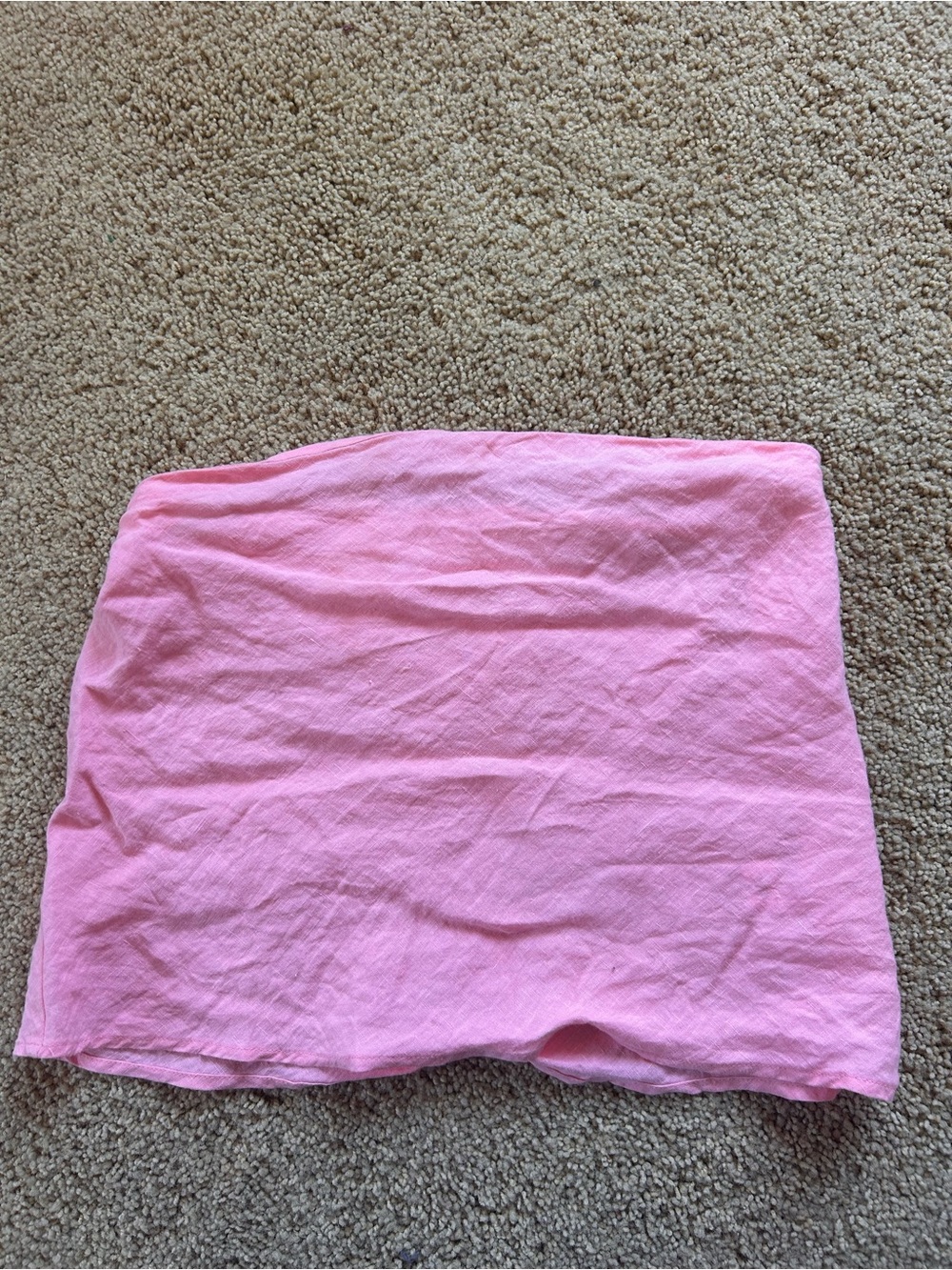 Pink Strapless Linen Top - Solai - Picture 2 of 3